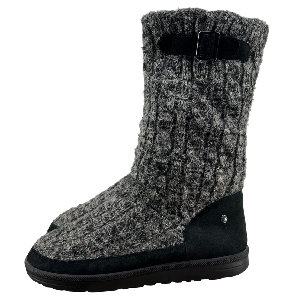 ABEO Kenora Charcoal Cable Knit Suede Winter Boots‎ Gray Black Women's Size 10
